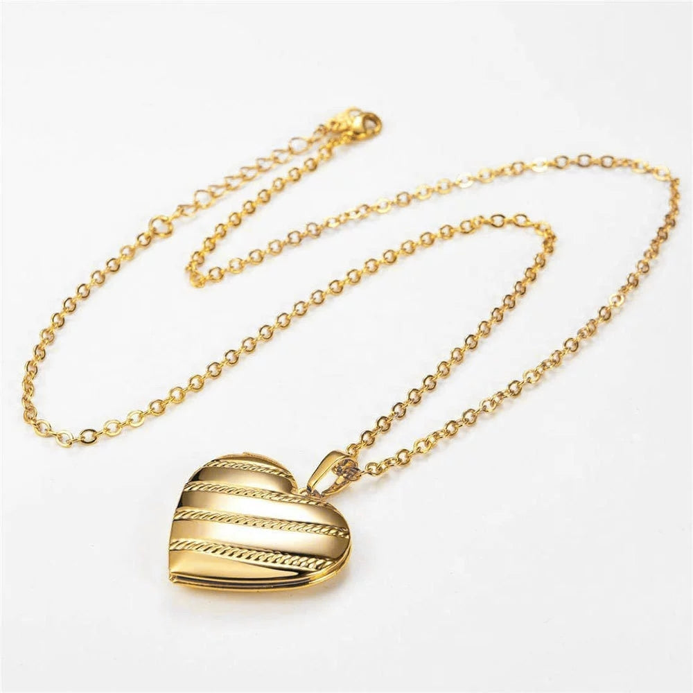 Custom Striped Heart Locket