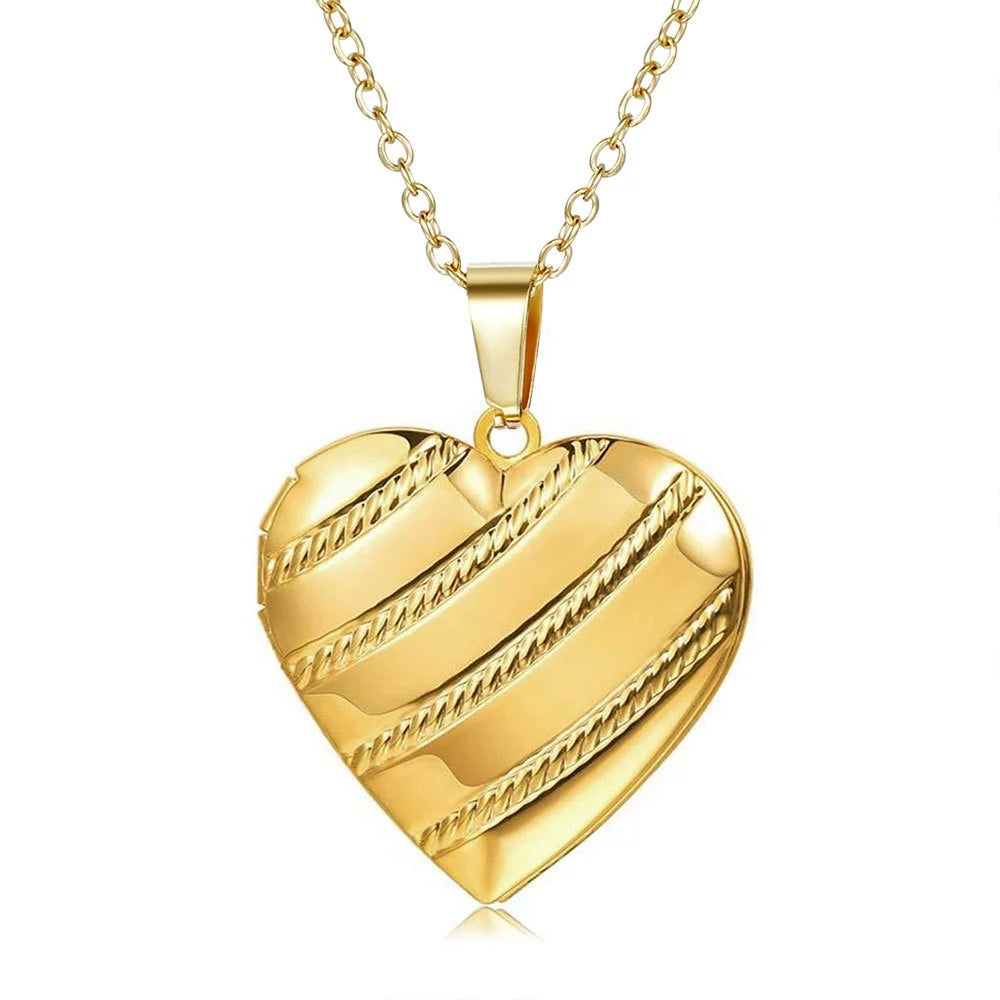 Custom Striped Heart Locket