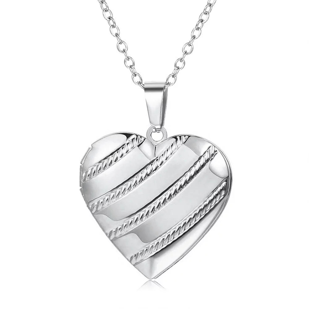 Custom Striped Heart Locket