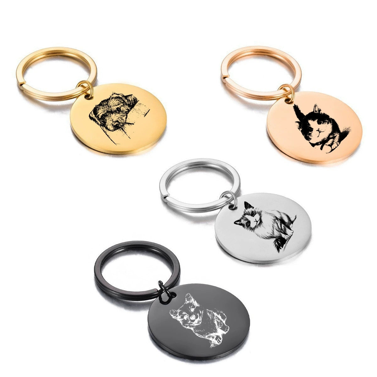Custom Pet Portrait Keychain