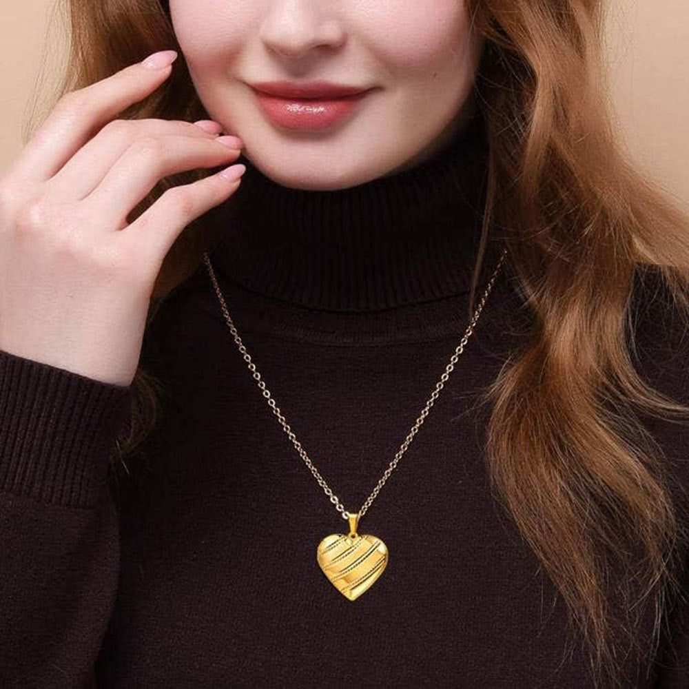 Custom Striped Heart Locket