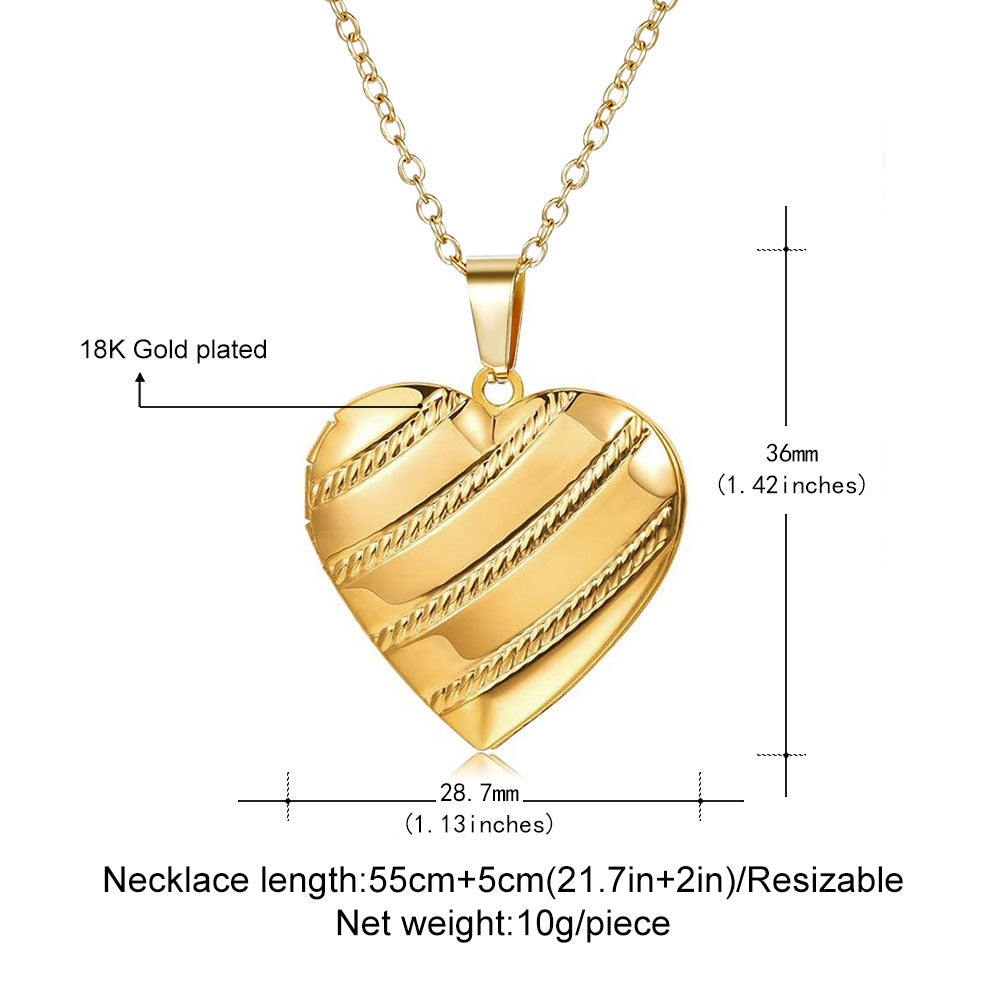 Custom Striped Heart Locket